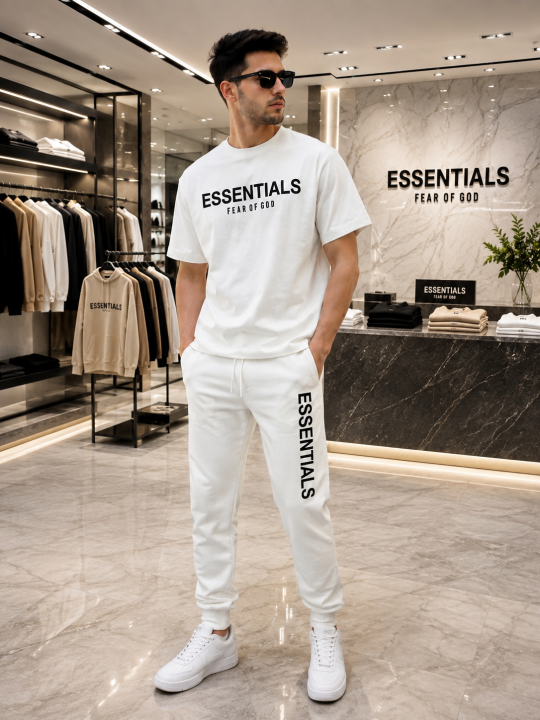 Essential Fear Of God White Super Premium Track Suit F4016-WH