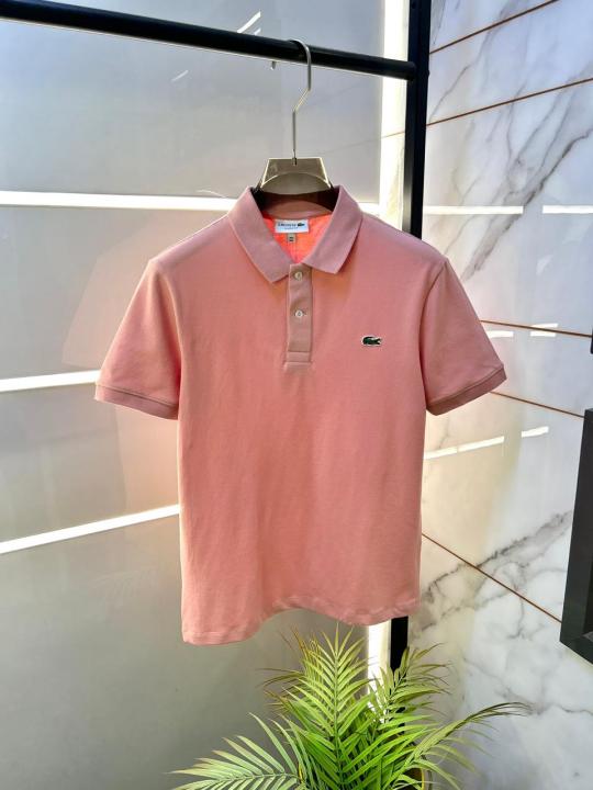 Lacost  Pink Polo Premium Collar Neck T-shirt F3620-PI