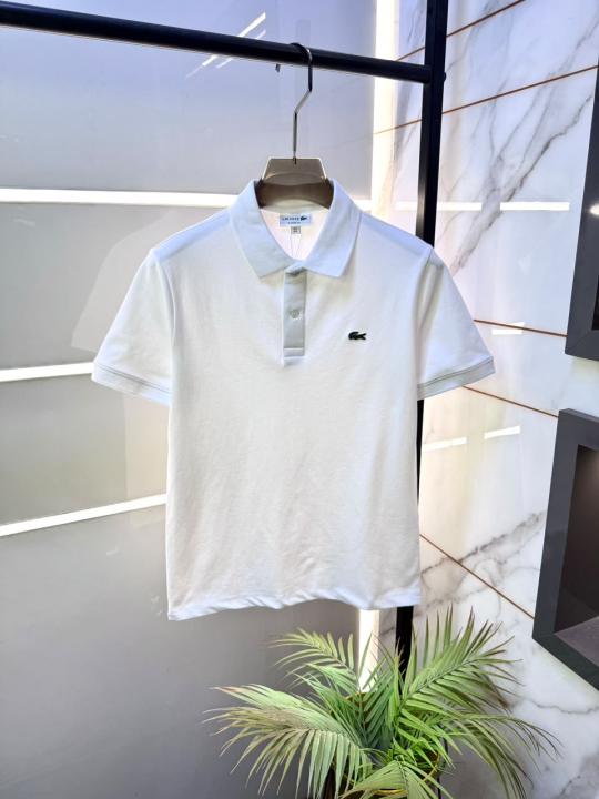 Lacost  White Polo Premium Collar Neck T-shirt F3620-WH