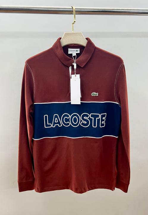 Lacost Brown Premium Cotton Pique fabric Polo Tshirt with Front Design and Embroidered Logo 4520