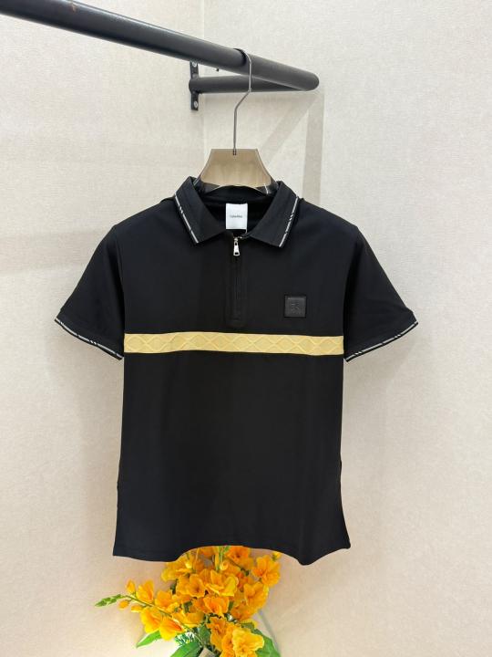 Calvi_Klein Black Polo Premium Collar Neck T-shirt With Brand Box Packing F4083-BL
