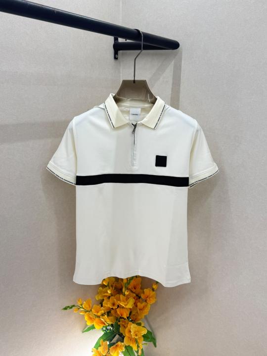 Calvi_Klein Of-white Polo Premium Collar Neck T-shirt With Brand Box Packing F4083-OF