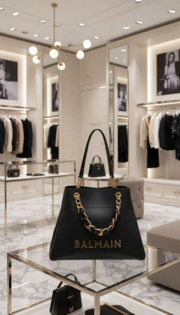 Balman 1945 Embellished Leather Trimmed Cotton Blend Jacquard Tote With Dust Cover