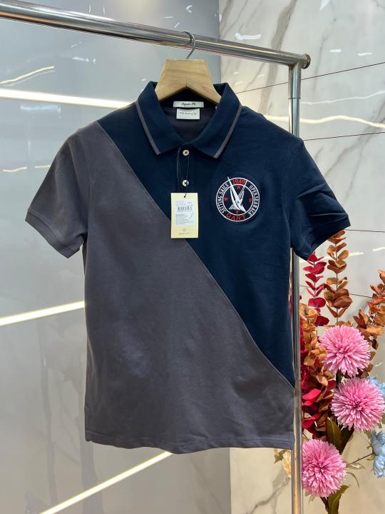 Gant Navy Premium Cotton Lycra Pique fabric Polo Tshirt with Front Design and embroidery logo 4265