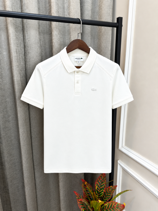 Lacost White Cream Premium Imported Store Article Polo T-Shirt(1577)