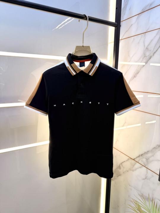 Hacket London Black Collar Neck Premium Polo T-shirt F5149-BL