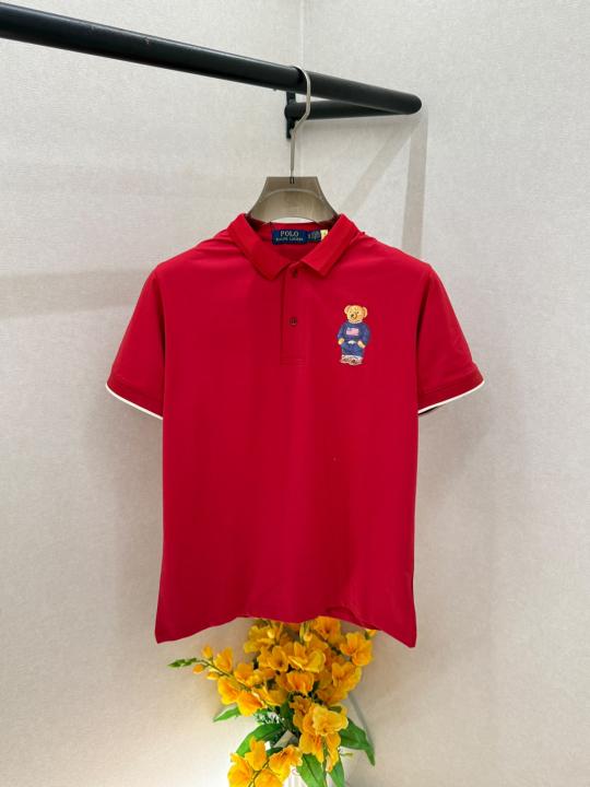Ralp Lauren Red Premium Collar Neck Polo T-shirt With Brand Box Packing F4101-RE