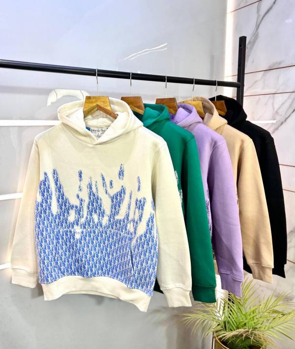 Christian Diyor Monogram Print Green Imported Back Printed Premium Hoodie GREE-S-1243