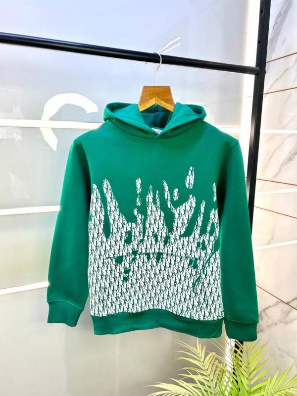 Christian Diyor Monogram Print Green Imported Back Printed Premium Hoodie GREE-S-1243
