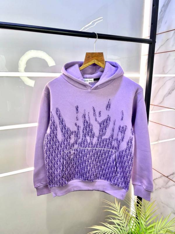 Christian Diyor Monogram Print Purple Imported Back Printed Premium Hoodie PUR-S-1243