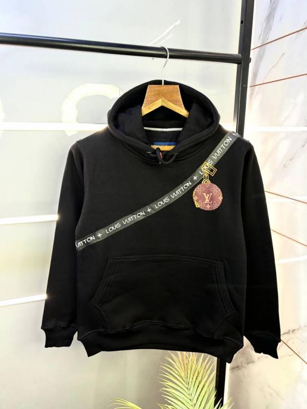 Loius Vutton Black Imported Back Printed Premium Hoodie 1163