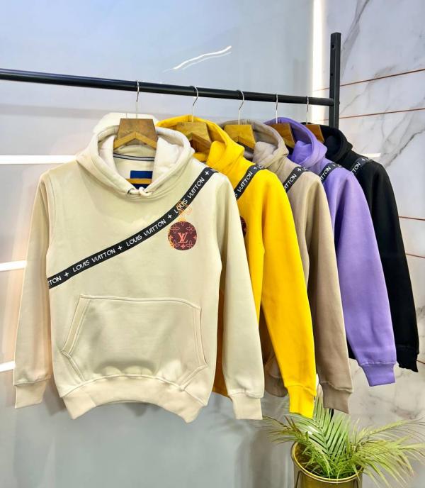 Loui_Vuitton Cream Imported Back Printed Premium Hoodie 1163