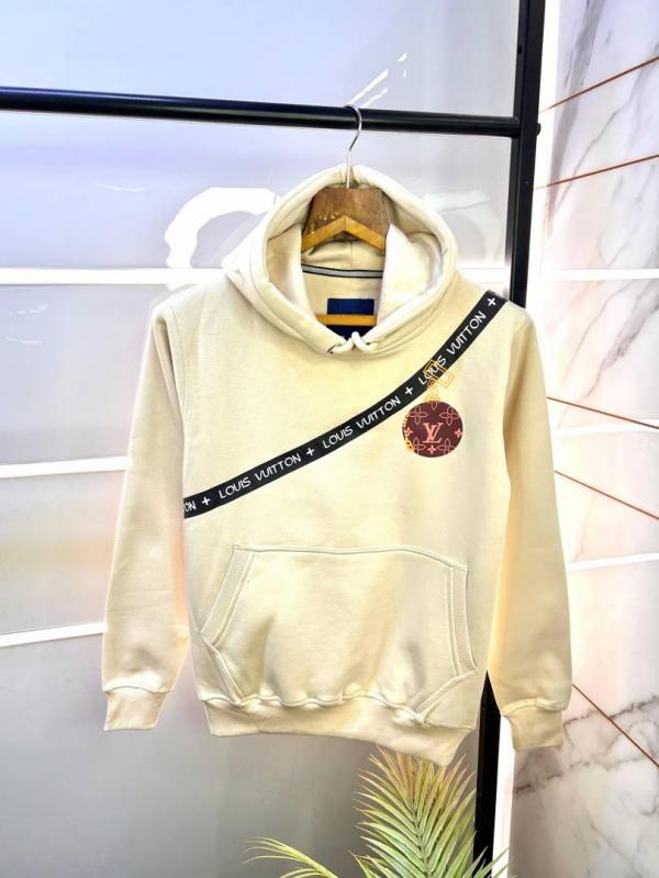 Loui_Vuitton Cream Imported Back Printed Premium Hoodie 1163