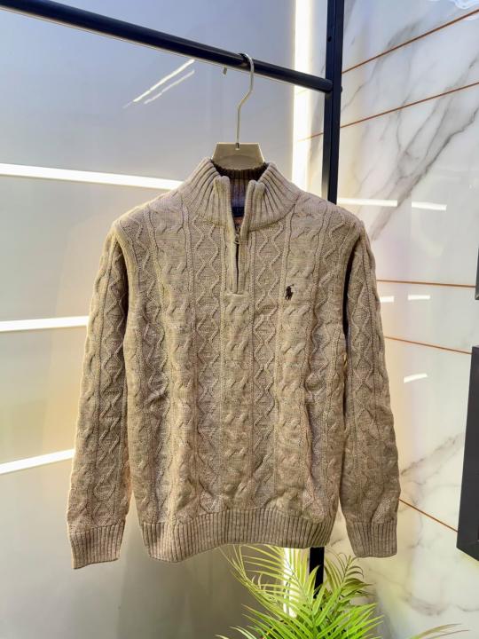 Ralf Lauren Beige Imported knitted Super Premium Pullovers F4151-BE