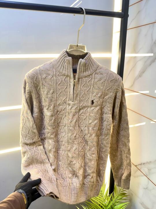 Ralf Lauren Beige Imported knitted Super Premium Pullovers F4151-BE