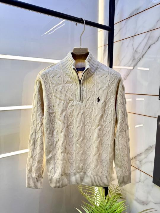 Ralf Lauren Cream Imported knitted Super Premium Pullovers F4151-CR