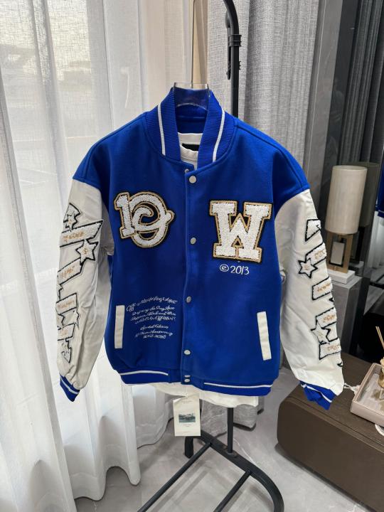 Of White 100% Imported All Over Heavy Patch Very Premium Varsity Jacket MR557