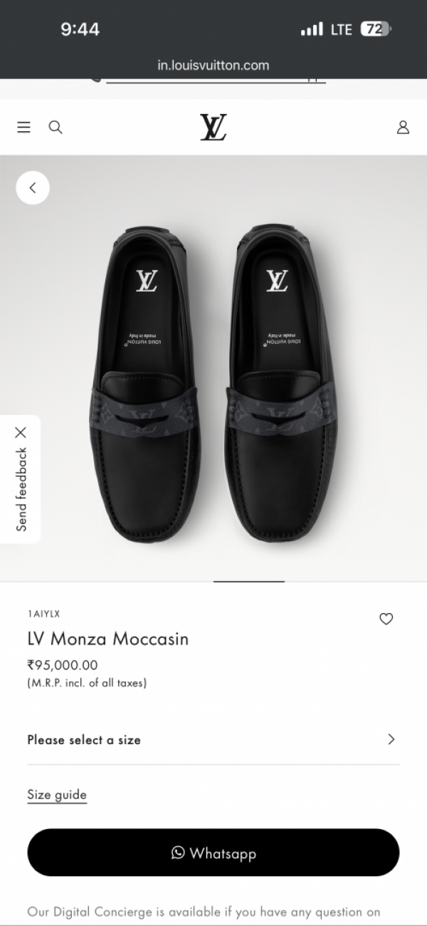 Louiis Vuitton LV Monza Moccasin Premium Leather Quality With Og Box