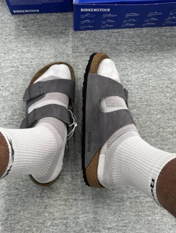 Birkenstock arizona Grey suede fix (545)