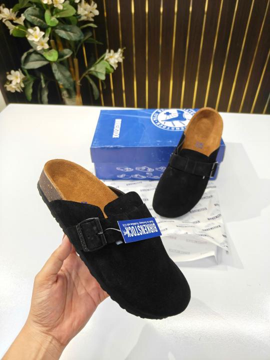 Birkenstock Boston Black Suede Top Quality