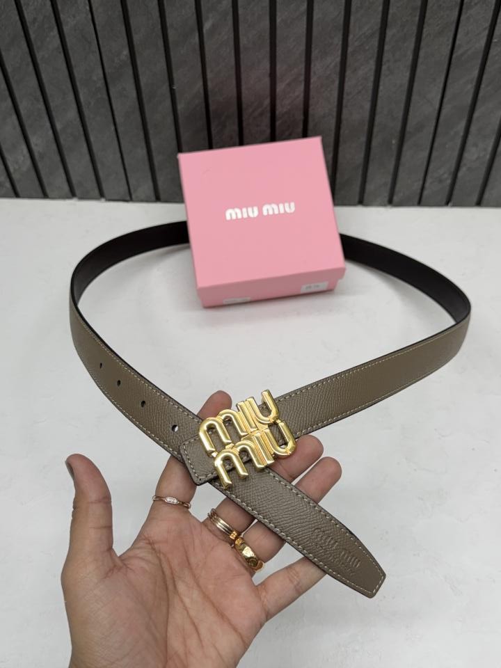 Miu Miu 83 Womans Khakhi Brown Belt With Original Box Upto Waist 36
