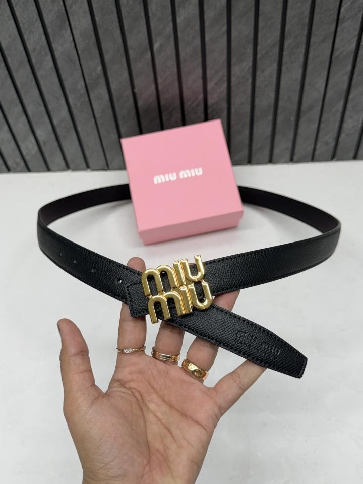 Miu Miu 84 Womans Black Belt With Original Box Upto Waist 36