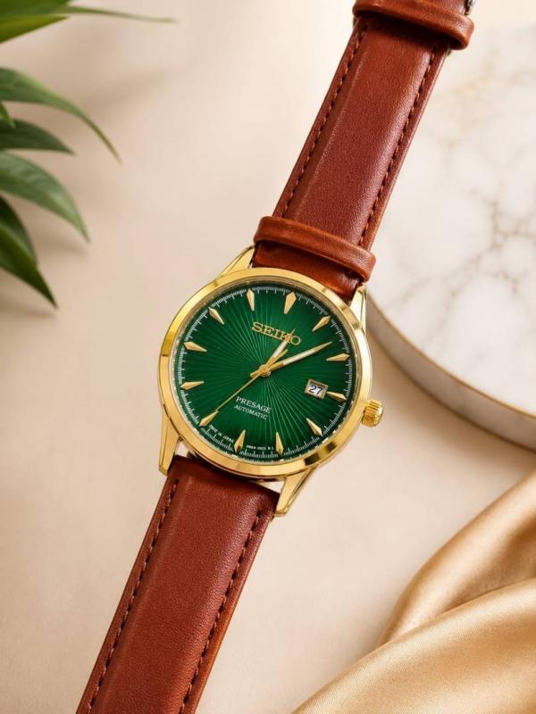 SEIK O PRESAGE LEATHER QUARTZ 930