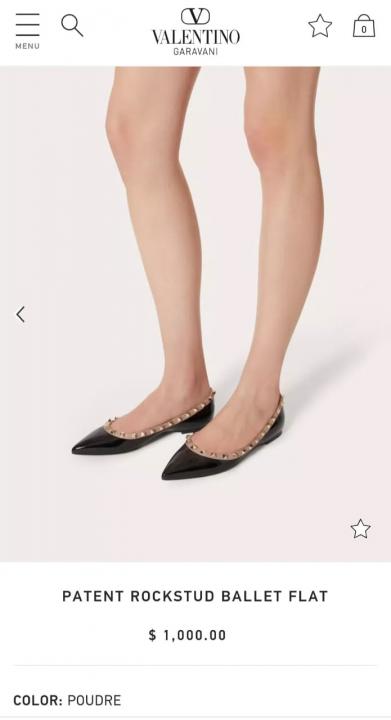 On Sale Valentyno RockStud Patent Ballerinas With Original Box Packing
