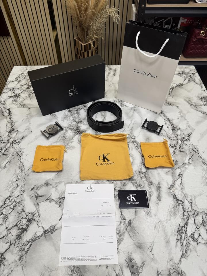 Calvin Kline Leather Belt Combo CK-Buckles Includes Box Dust Bag And Carry Bag (CK-4)