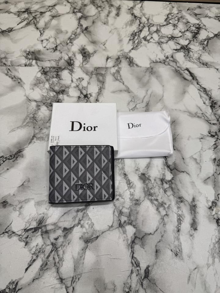 Christian Diyor Signature CD Pattern Premium Wallet With Box And Dust Bag Including Card (Charcoal Grey)(60223)