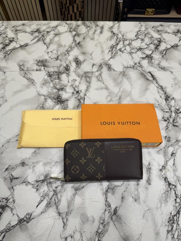 Loius Vutton Monogram Canvas Zip Around Wallet With Box (Brown-60017)