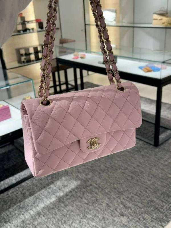 Chennel Caviar Quilted Medium Double Flap with box 1056
