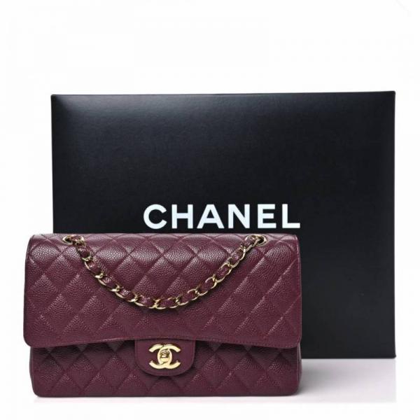Chennel Caviar Quilted Medium Double Flap with box 1057