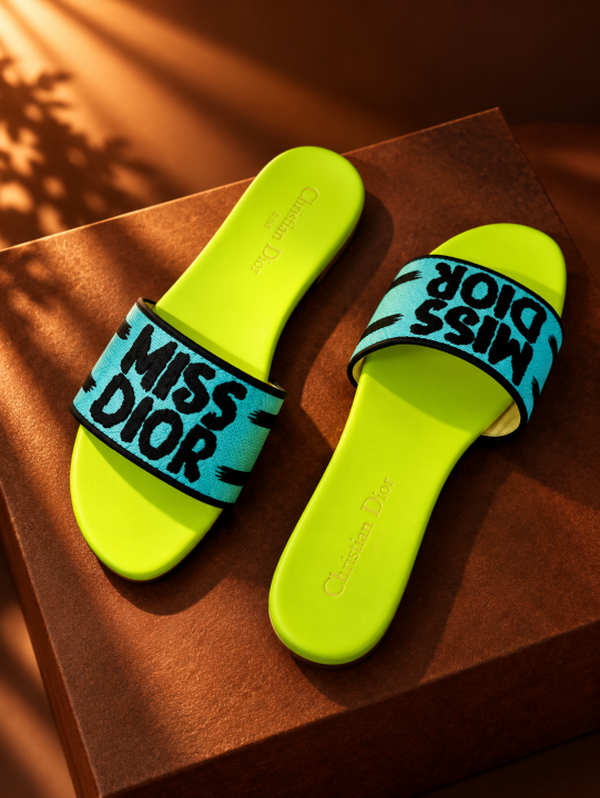 Miss Dioor Premium Quality Dway Slide With OG Box & Carry Bag (Neon - 1061)