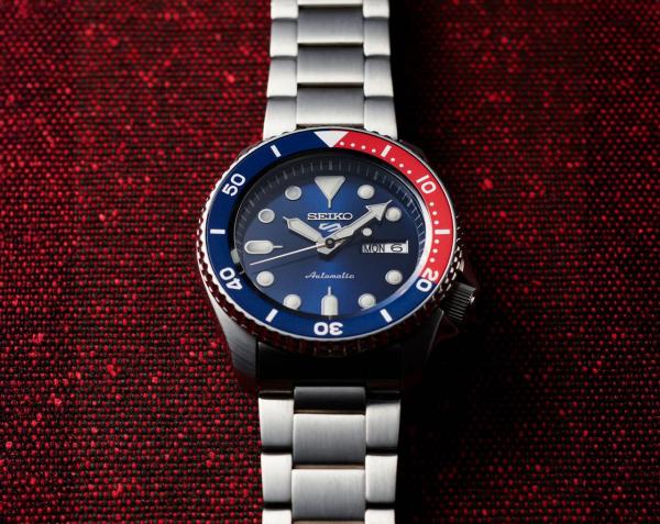 SEIKO GMT DAY DATE PEPSI SWISS MOVEMENT LIKE AUTO OPEN BACK 1162