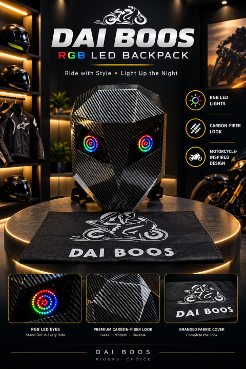 DAI BOOS LED LIGHT BAGPACK BLACK COLOUR PREMIUM QUALITY AVAILABLE
