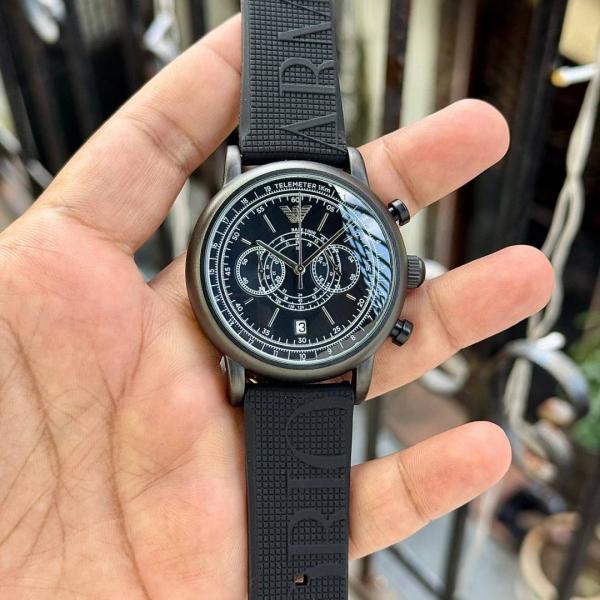 Emporio Armaa Ni Minimalist Chronograph Telemeter Ar11634 Black