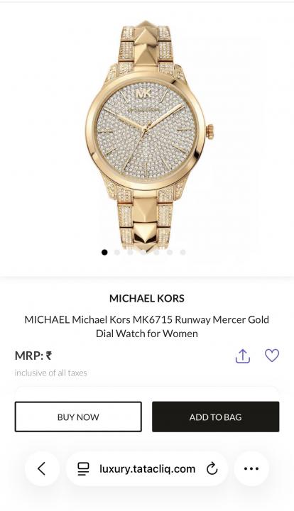 Micheal Kors Mk6715 Runway Mercer Gold Dial Watch For Women Hvy 23(3)