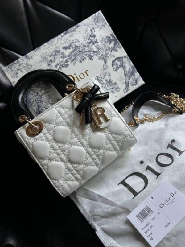 Diyor mini lady diyor bag with chain two tone with box 1013
