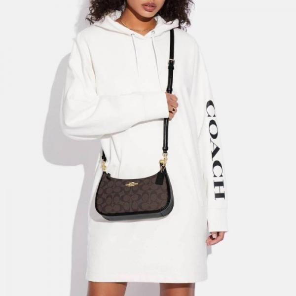 COATCH Teri Shoulder Bag In Signature Canvas dual belts with og box 185