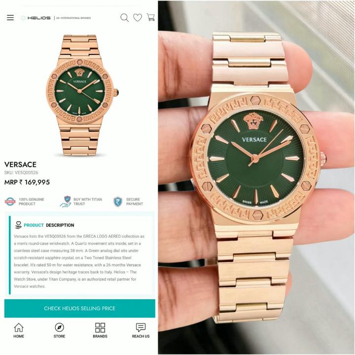 VERSACE GRECA ROSE-GREEN WATCH FOR HER 1050