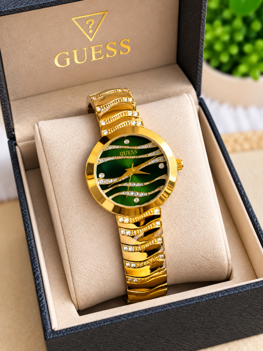 Guess Women Gold Green Dial AT518
