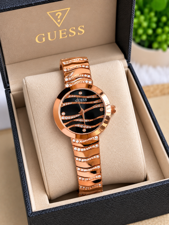 Guess Women Copper Black Dial AT518