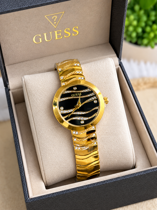 Guess Women Gold Black Dial AT518