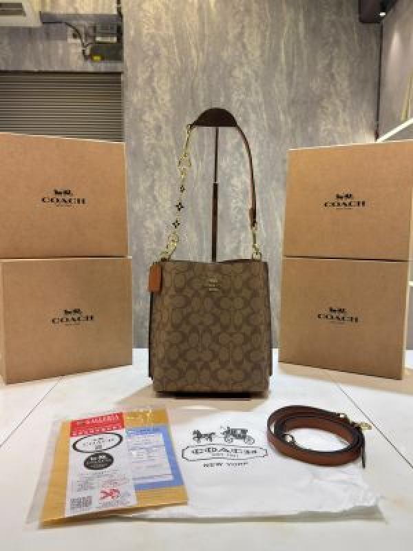 Coac mollie signature bucket bag with extra long sling and carry bag & OG box 5422