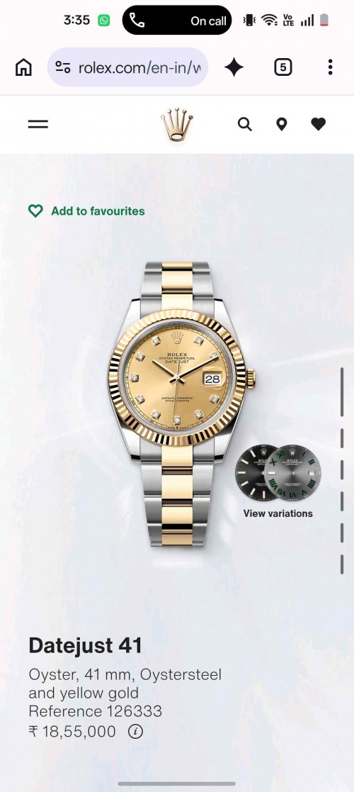 ROLLEX DATE JUST TOW TONE GOLD CHAIN GOLD DIAL F980