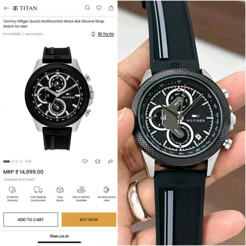 Tommy Hilfigar Clark Black Silver Dial