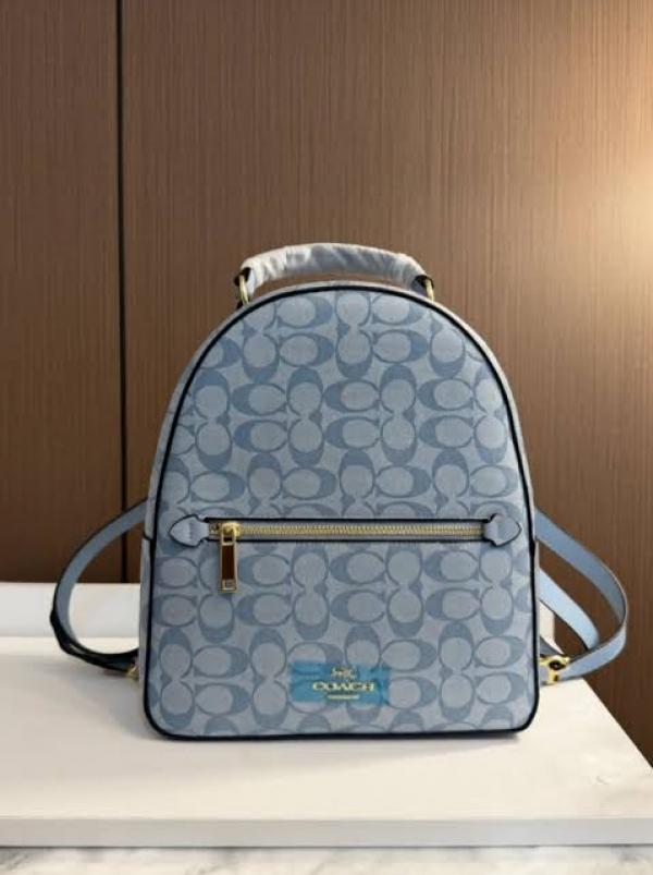 Coacch signature small monogram backpack with dust bag(13006-light-blue)