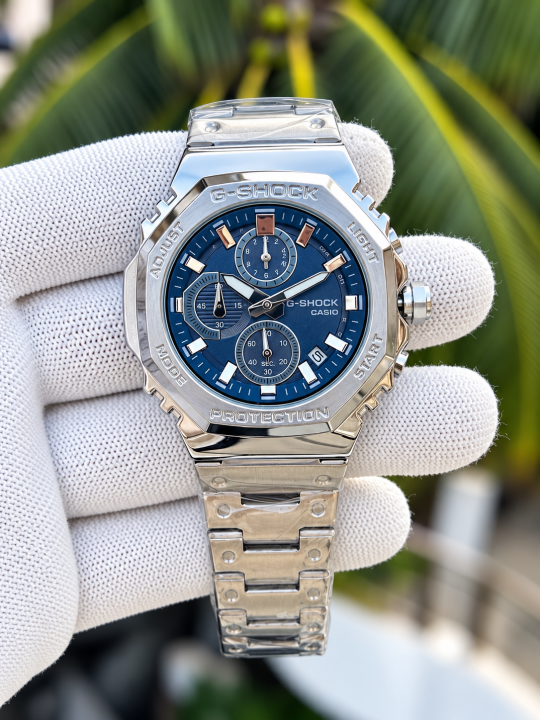 Casio G-Shock 2100 Chronograph A Silver Blue Dial AT442