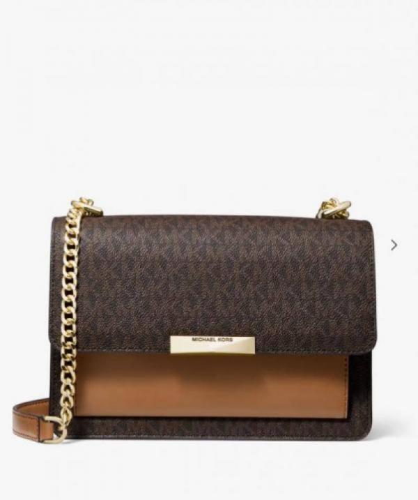 micheal kors Jade logo print ling bag with chain strap and box 493